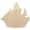 Pirate Ship with Jolly Roger Skull Unfinished Wood Shape Piece Cutout for DIY Craft Projects